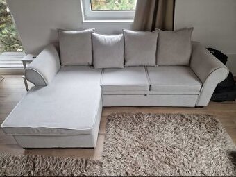 Pohovka / guač / sedací souprava bílá látková