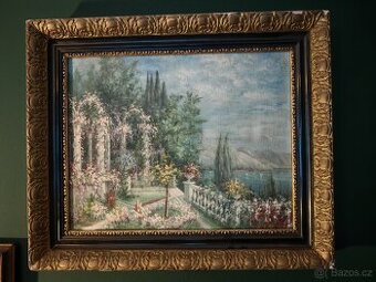 Obraz olej na plátně - Zahrada na pobřeží