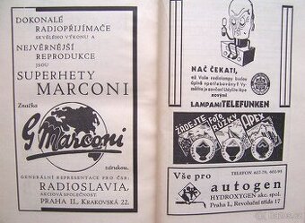 Starožitná kniha z roku 1935 o začátcích rozhlasu, top stav