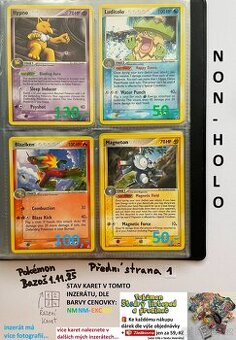 Kusové karty TCG Pokémon STARÉ PŘES 20LET (ORIGINÁL)