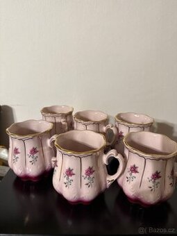 Růžový porcelán 6 hrnků Hanka 175 CHODOV