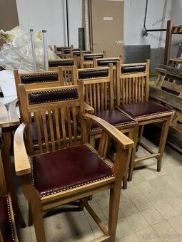 Masivní barové židle z týku