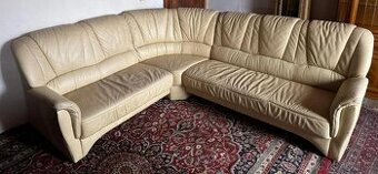 Rohová kožená sedací souprava, 3311