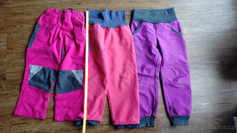 Dětské dívčí softshellové s fleecem a manšestrové kalhoty