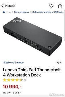 Prodám Levně Lenovo ThinkPad Thunderbolt 4 Dock 300W