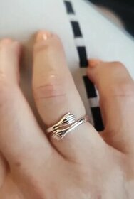 Nový dámský stříbrný prsten prstýnek otevřený 925 ruce dlaně - 1
