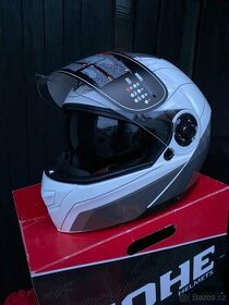 Moto helma Yohe 950 - 16 bílo šedá - XL