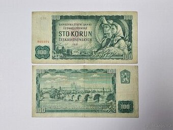 Československá bankovka 100 Kčs