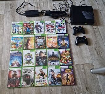 Xbox 360-250gb,2x ovladač, kinect, 20xhra