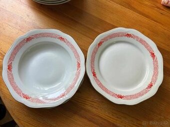 Retro porcelánové talíře – 6 ks (ČSSR)