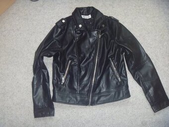 černá koženková bunda křivák zn. H&M vel. 134