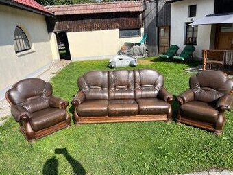Kožená sedací souprava 3+1+1