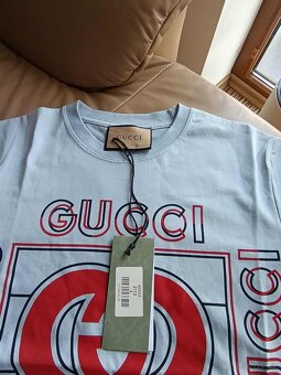 Luxusní triko pánské Gucci modré barvičky vel.S.