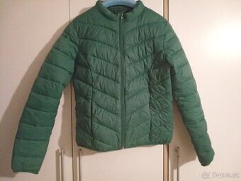 Dámská tmavě zelená lehká bunda na podzim, jaro, S