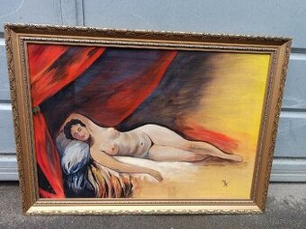 Akt obraz ležící žena