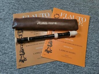 1x Flétna sopránová Aulos Symphony 503B ,škola hry 2x sešit