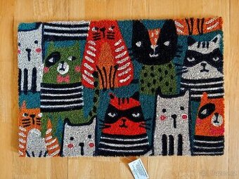 Kokosová Rohožka kreslené kočky 40 x 60 cm