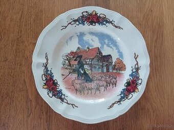VINTAGE FAJÁNS TALÍŘ SARREGUEMINES HENRI LOUX FRANCIE - 1