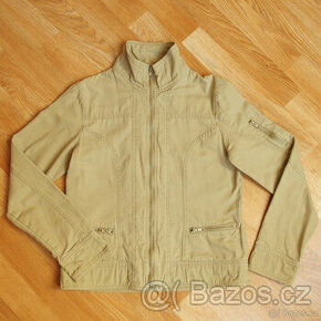 Dámská letní plátěná béžová bunda na zip, vel. 38