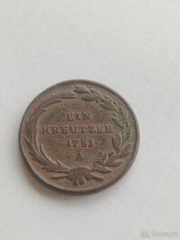 1 krejcar 1781 A č.2