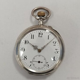 Starožitné stříbrné kapesní hodinky HELLOS