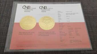 CERTIFIKÁT ke zlaté minci - 100 let od vzniku ČSR