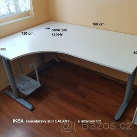 Rohový psací stůl IKEA Galant bílý