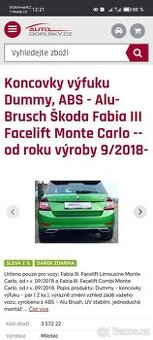 Koncovky vyfuku fabia monte carlo