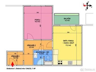 Pronájem bytu 2+kk 49 m² Obránců míru, Strakonice, 9 980 Kč