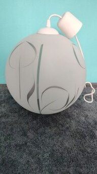 Zánovní skleněný lustr průměr 28 cm, šňůra 50 cm