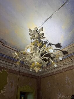 Velký skleněný muránský lustr 1890 – Unikát