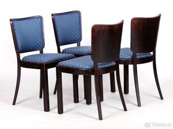 4x přečalouněné starožitné jídelní židle THONET