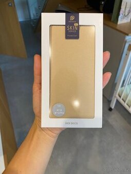 Kožené pouzdro zlaté IPhone 12 Pro