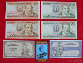 Sada 4ks bankovek Marco Polo 2 000 a 10 000 lir hologram