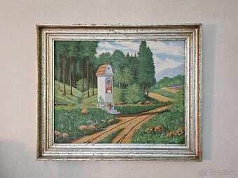 Starý obraz - kaplička u lesa
