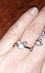 Nová stříbrná sada prsten prstynek 925 Mickey mouse sada