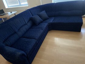 pohovka,gauč,sedačka modrá + křeslo zdarma - 1