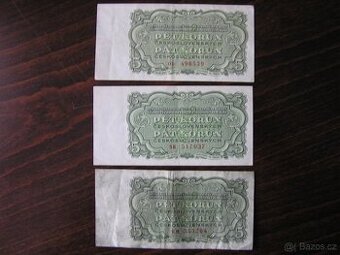 ČESKOSLOVENSKÉ BANKOVKY: 5-KORÚN-1961