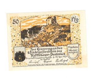 50 Pfennig z Frankenhausenu z roku 1921 s motivem „Prinzessi