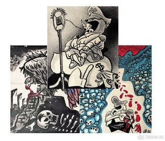 Politické karikaturi z výstavy roku 1952 - 1