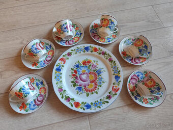 Retro Chodovia Domažlice porcelánová sada 6×+talíř