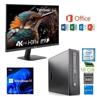 SET HP,i5,16GB RAM,SSD,mon.27 4k,WIN 11,záruka