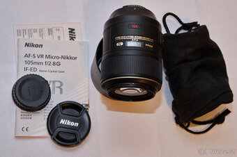 Prodám Nikon 105 mm f/2,8 G NIKKOR AF-S Micro IF-ED VR