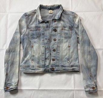 Světle modrá džínová bunda Bershka Original | plísňový efekt