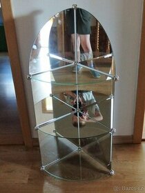 Rohová zrcadlová police/polička, výška 95 cm