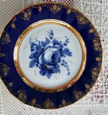 kobaltové Czechoslovakia porcelán Karlovy Vary talíře