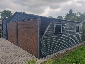 Plechová garáž 6x5 se sedlovou střechou