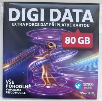 SIM karta s tarifem EXTRA s 20GB dat (max 80GB)