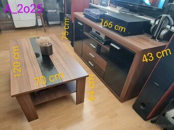 Konf. stolek a hi-fi skříňka