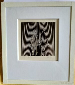 Nabízím grafický list od Orest Dubay 1977 9x9cm
